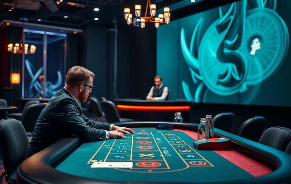 Norsk spiller som spiller live blackjack med ekte dealer på skjermen